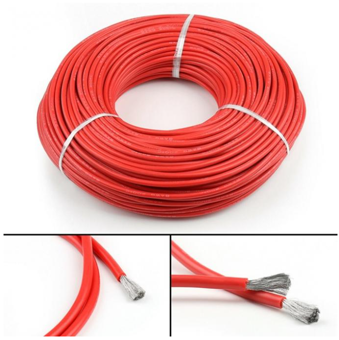 

Силиконовый провод силовой 8 AWG супер мягкий красный 1 метр