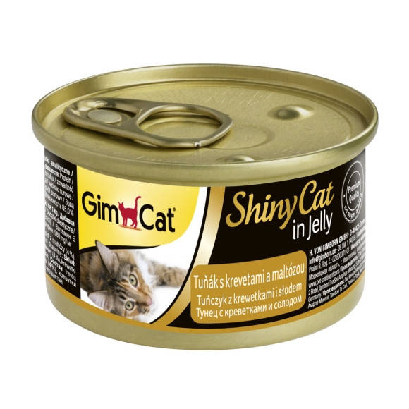 

GimCat ShinyCat in Jelly tuna with shrimps and malt влажный корм для кошек с тунцом, креветками и солодом в