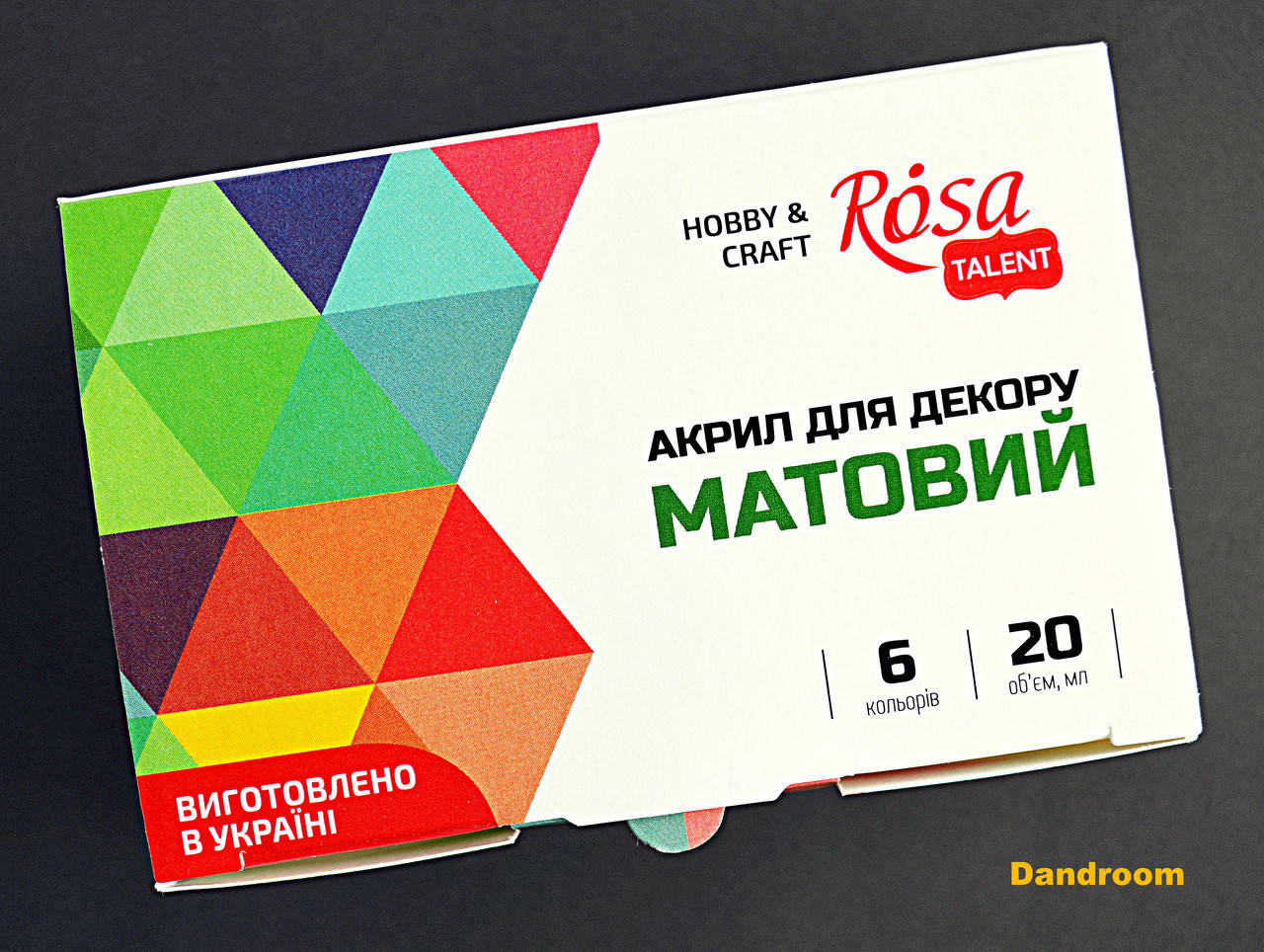 

Набор акриловых красок для декора, Матовые, 6 цветов по 20 мл, ROSA TALENT