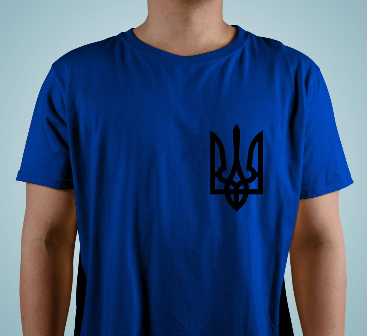 

Патриотическая мужская футболка с устойчивым принтом герб Украины, все размеры и цвета Синий, XXL