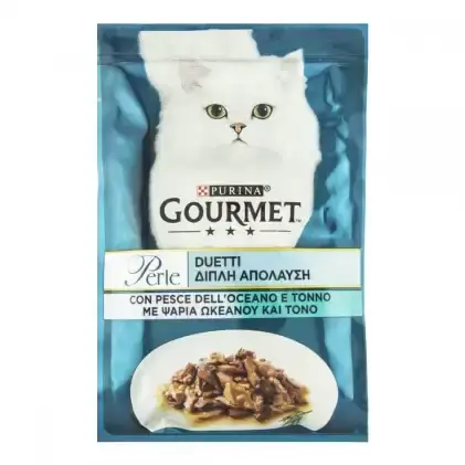 

Влажный корм Purina Gourmet Perle Duo для кошек, с океанической рыбой и тунцом, 85 г