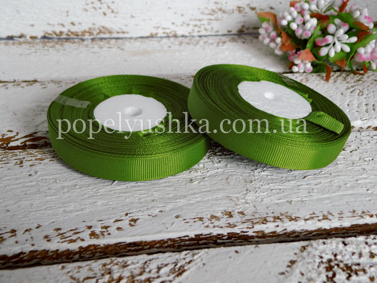 

Лента репсовая 1,2 см темно-оливковая