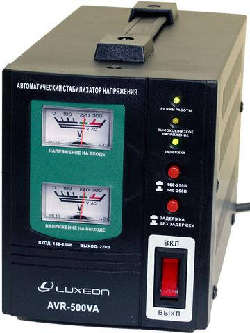 

Релейный стабилизатор напряжения Luxeon AVR 500VA для газовых котлов, телевизоров