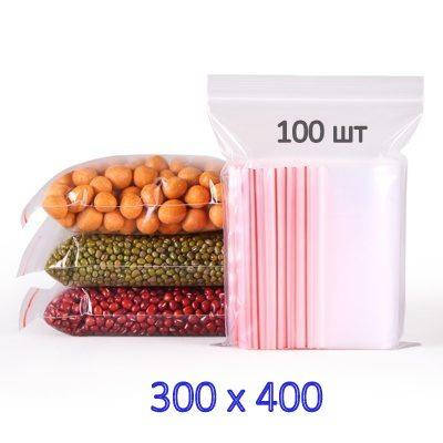 

Пакеты с замком зип-лок 300х400 мм (100шт), Прозрачный