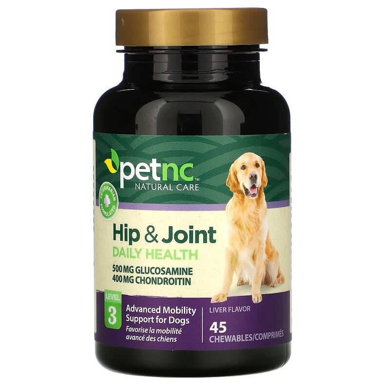 

Хондропротектор для собак PetNC Natural Care "Hip & Joint" вкус печени, уровень 3 (45 жевательных таблеток)