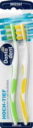 

Зубная щетка Dontodent (Hoch-Tief, mittel 2 st) универсальная 2 шт.
