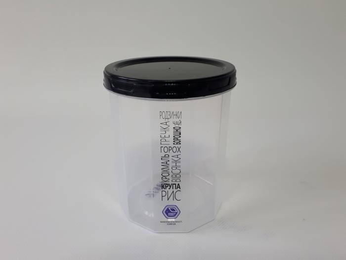 

Ёмкость для сыпучих продуктов, пластмассовая d 11 cm, h 14 cm. (1 л.), Разные цвета