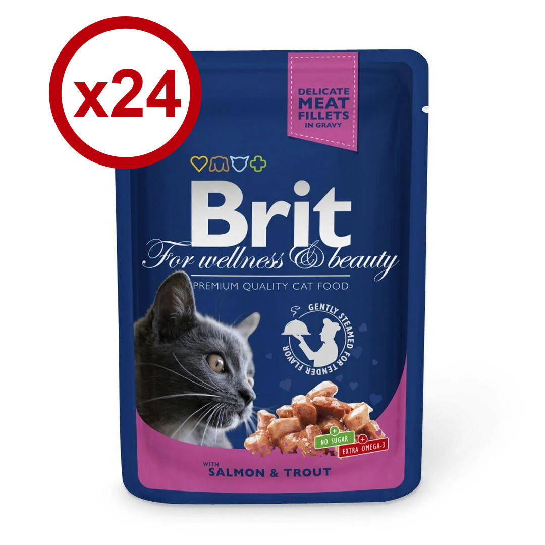 

Brit Premium Cat pouch 100г *24шт паучи для кошек ( лосось и форель)