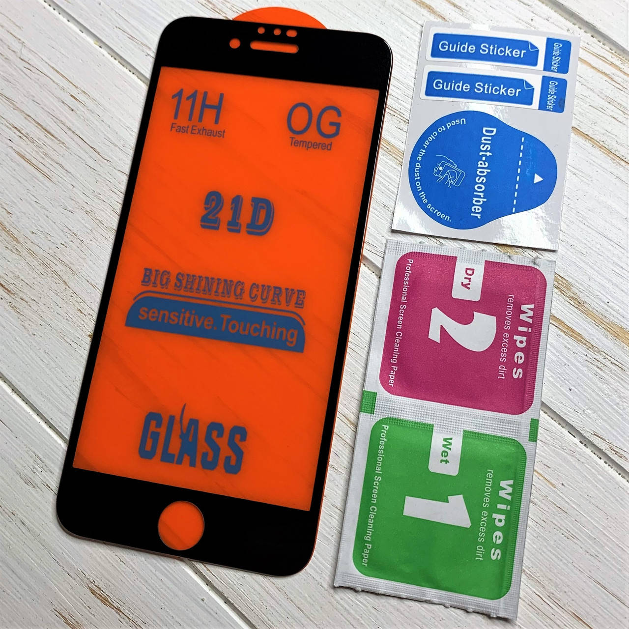 

Защитное стекло для iPhone 8 21D чёрное, Прозрачный