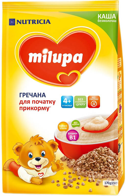 

Milupa Каша безмолочная Гречневая 4м+ (170г)
