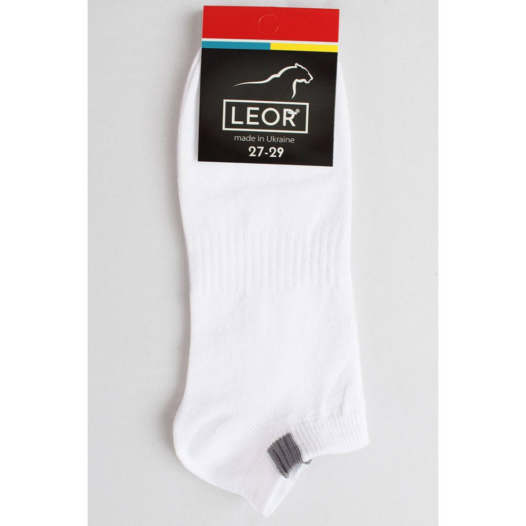 

Носки мужские короткие белые летние низкие, Леор, размеры 25-27, 27-29