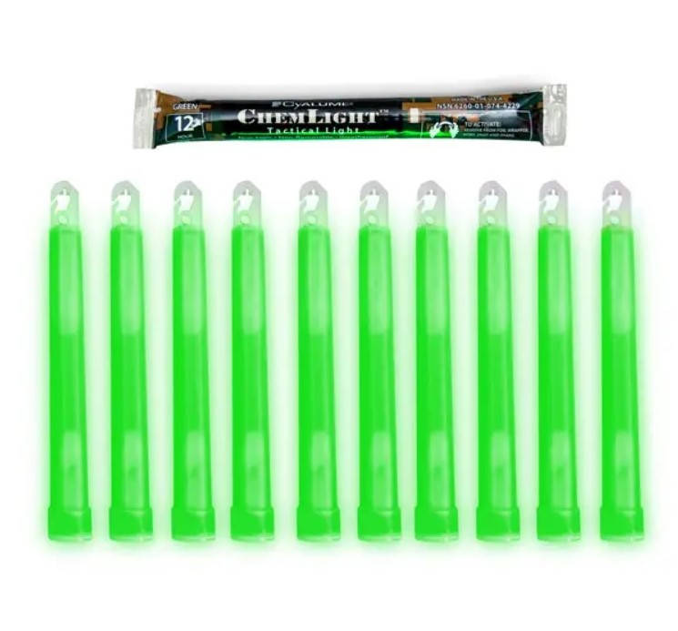 

Химический источник света Cyalume ChemLight 6" Green 12 часов, Зелёный