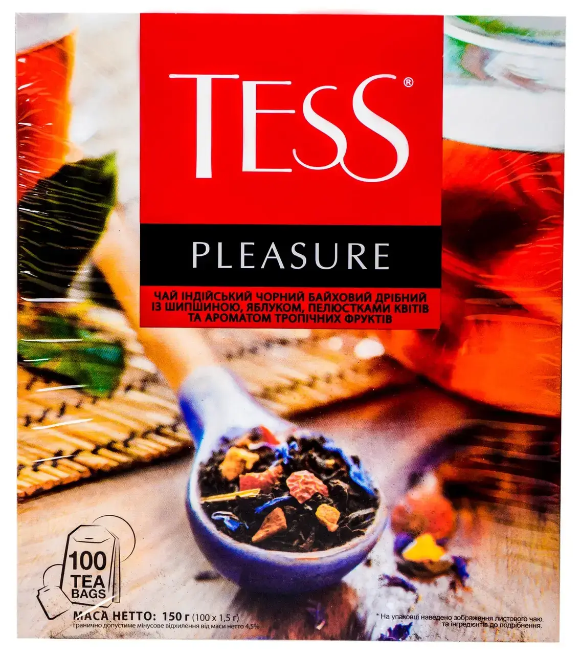 

Чай Tess Pleasure индийский черный байховый 1,5г*100шт 150г