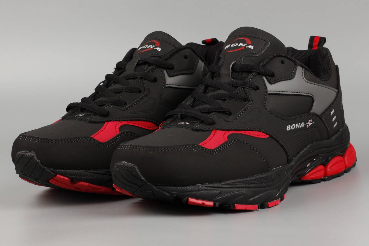 

Кроссовки мужские черные Bona 828G Бона Размеры 42, Черный
