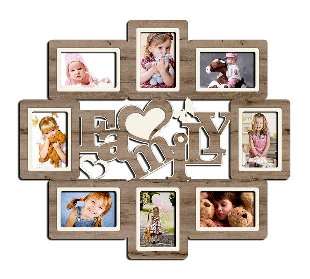 

Фоторамка "Family" на 8 фото, Серый