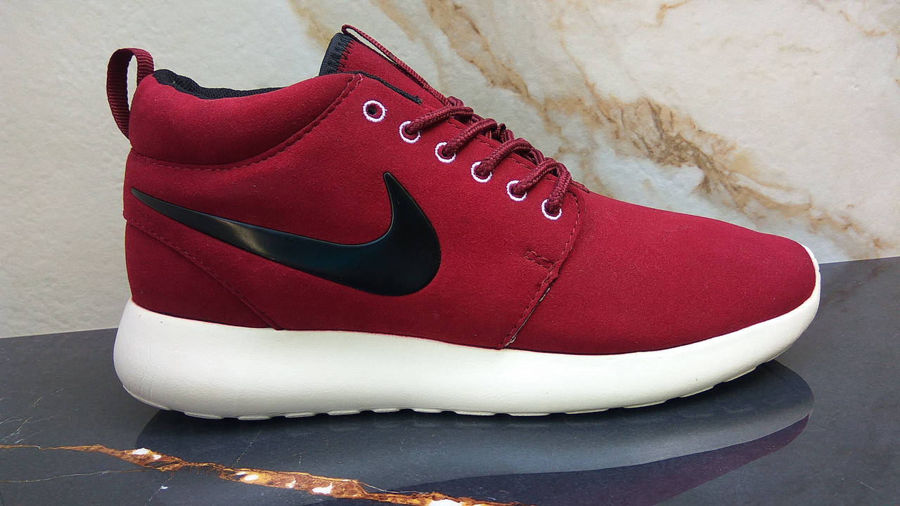 

Кроссовки мужские NIKE Roshe Run Замш. Лето, Весна, Осень. Р-р 41, 42, 43, 44. 44, Бордовый