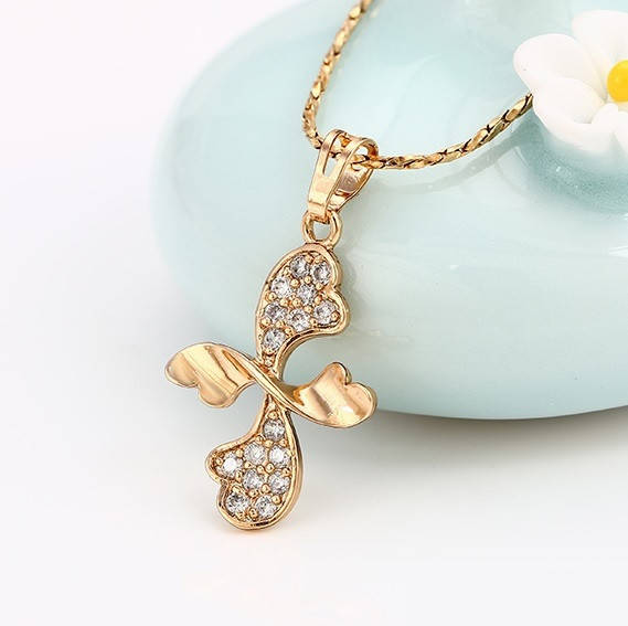 

Кулон позолоченный с россыпью циркония, Xuping, 18К