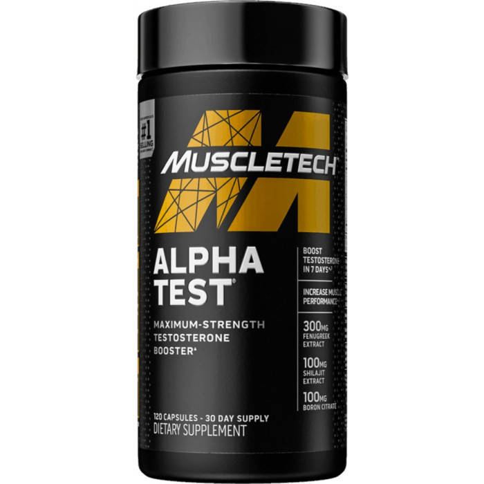 

MuscleTech, Alpha Test (120 капс.=60 порций), бустер тестостерона