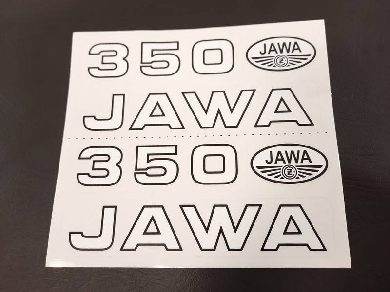 

Наклейки на мотоцикл Ява-350 с логотипом белая