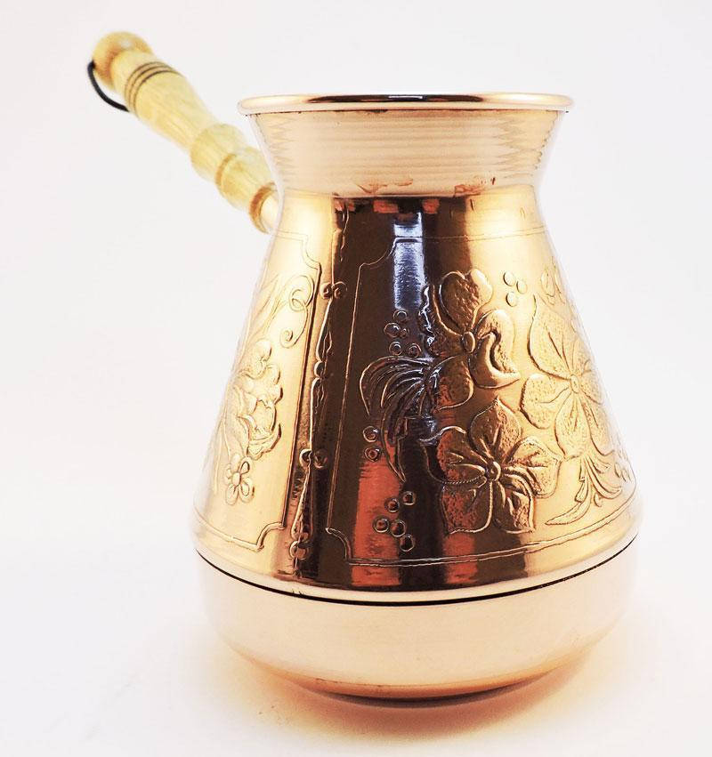 

Турка медная для кофе Роза любви золото (400 мл)