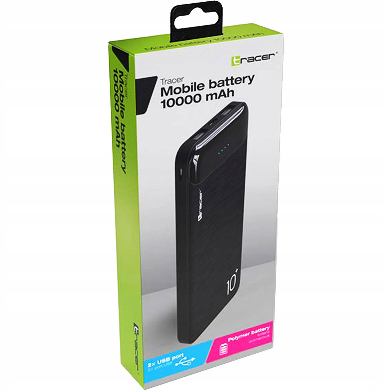 

PowerBank Tracer 10000MAH 2XUSB USB-C MICROUSB 46956 Павербанк зарядное устройство, Черный