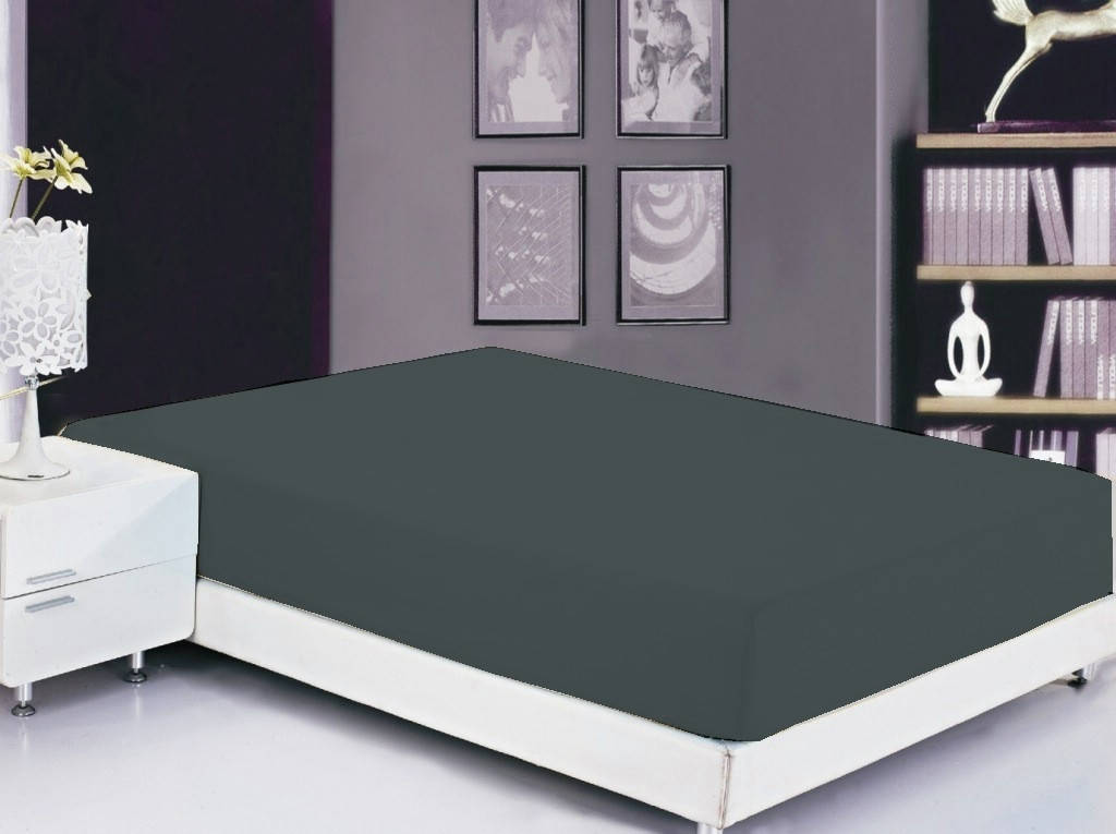 

Простынь на резинке ранфлрс хлопок 160х200х20 см темно-серая, Темно-серый