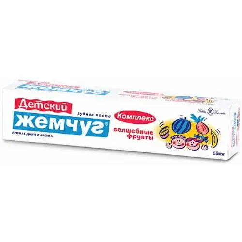 

Зубная паста Детский Жемчуг Волшебные фрукты, 50 мл.