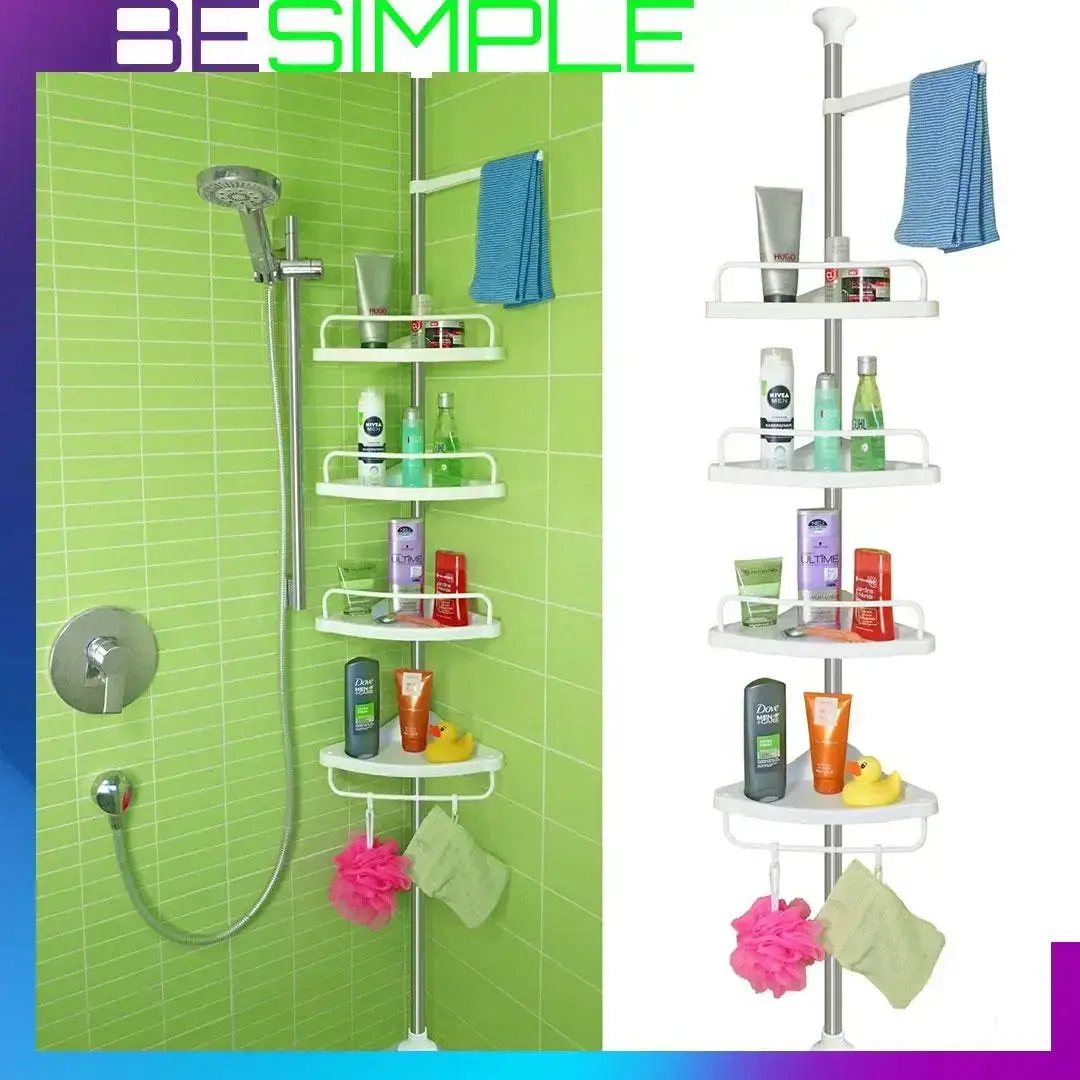 

Угловой органайзер для ванной 229х335 см Multi Corner Shelf GY-188 White / этажерка в ванную / полка