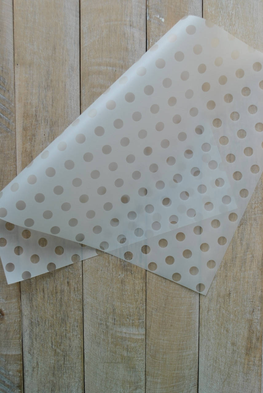 

Веллум с принтом - горошек. Формат А4 (21х30см) белый