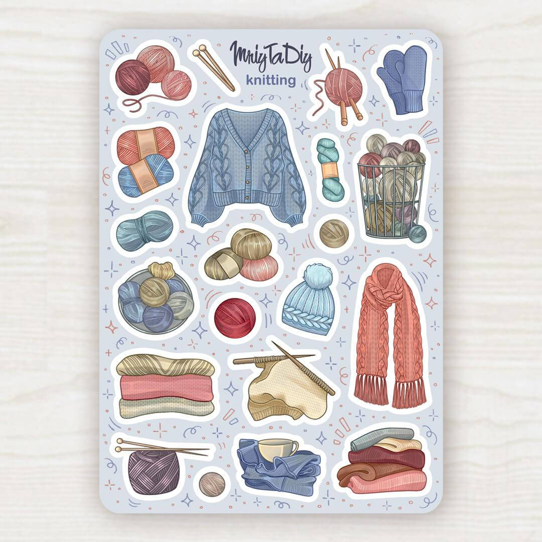 

Сет наклеек MriyTaDiy Knitting 10.5 х 14.8 см, Бежевый