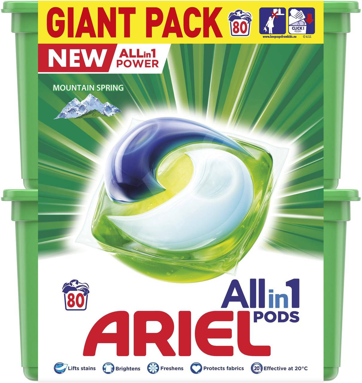 

Капсулы для стирки универсального белья Ariel Pods 3 в 1 80 шт