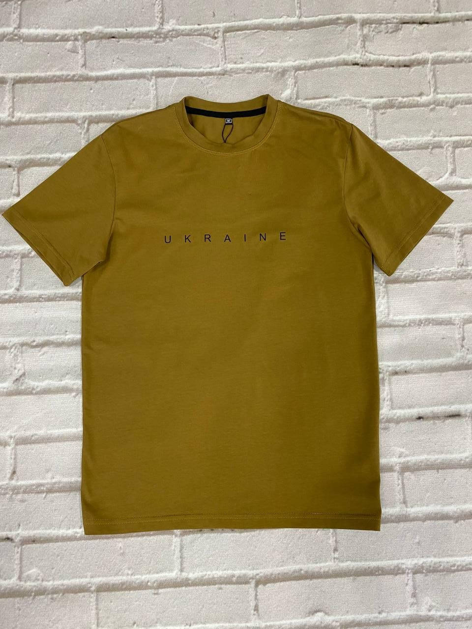 

Футболка мужская патриотическая "Ukraine" горчичная 10440 XXL