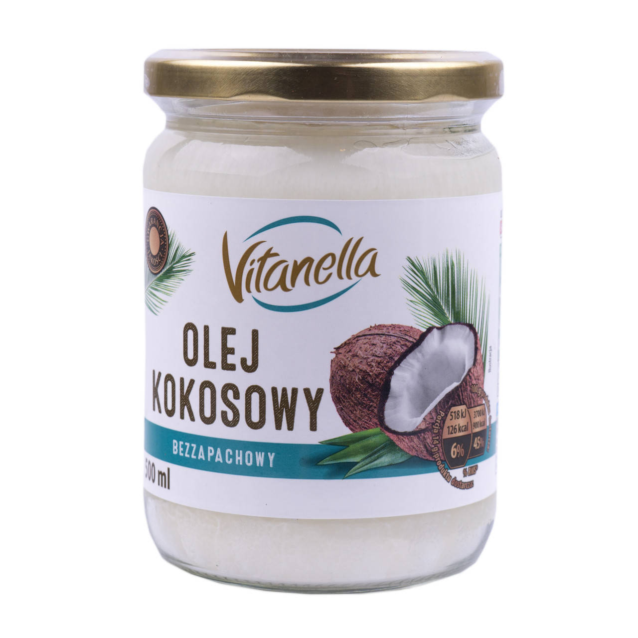 

Кокосовое масло рафинированное Vitanella 500 мл