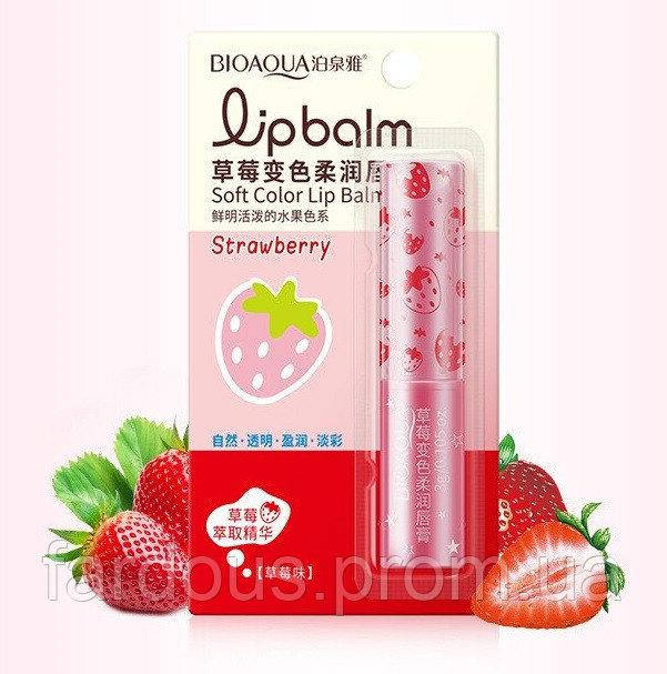 

Бальзам для губ с клубничным экстрактом Bioaqua Soft Color Lip Balm Кладовка