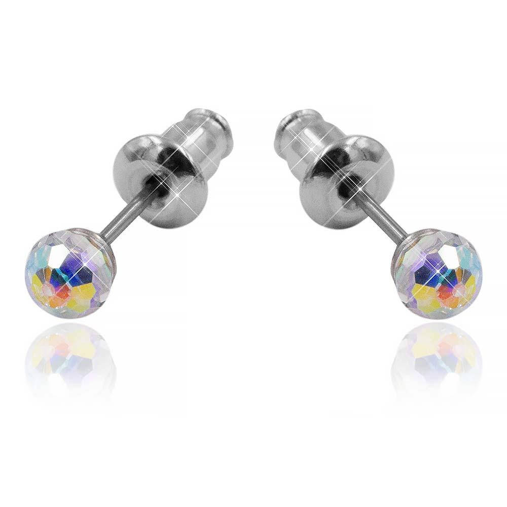 

Серьги-гвоздики родий Swarovski Шарик маленький граненый