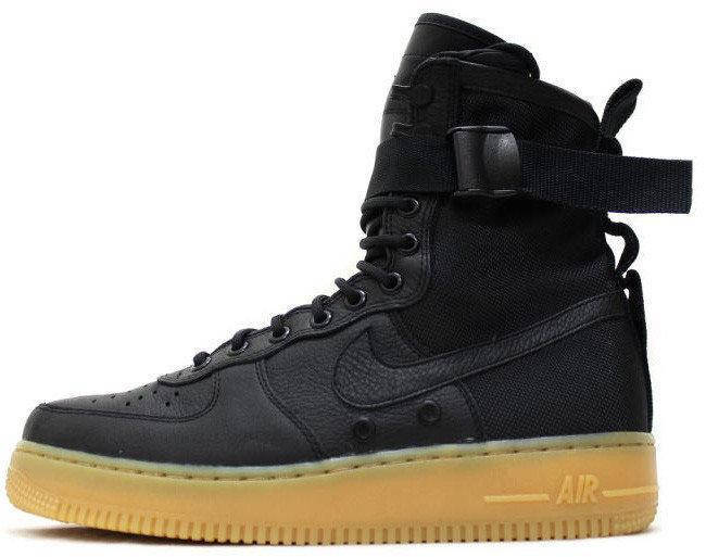 

Мужские кроссовки Nike SF Air Force 1 Black (найк аир форс 1 спешл филд, черные), Черный