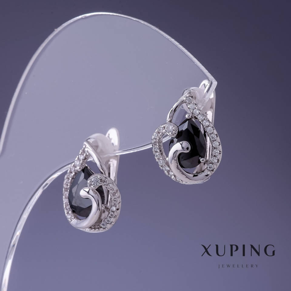 

Серьги Xuping 15х10мм "родий"