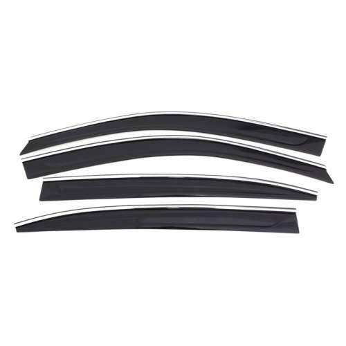 

Дефлекторы окон ветровики хром Тойота Хайлюкс 7 Toyota Hilux VII 04- КТ (Накладные)