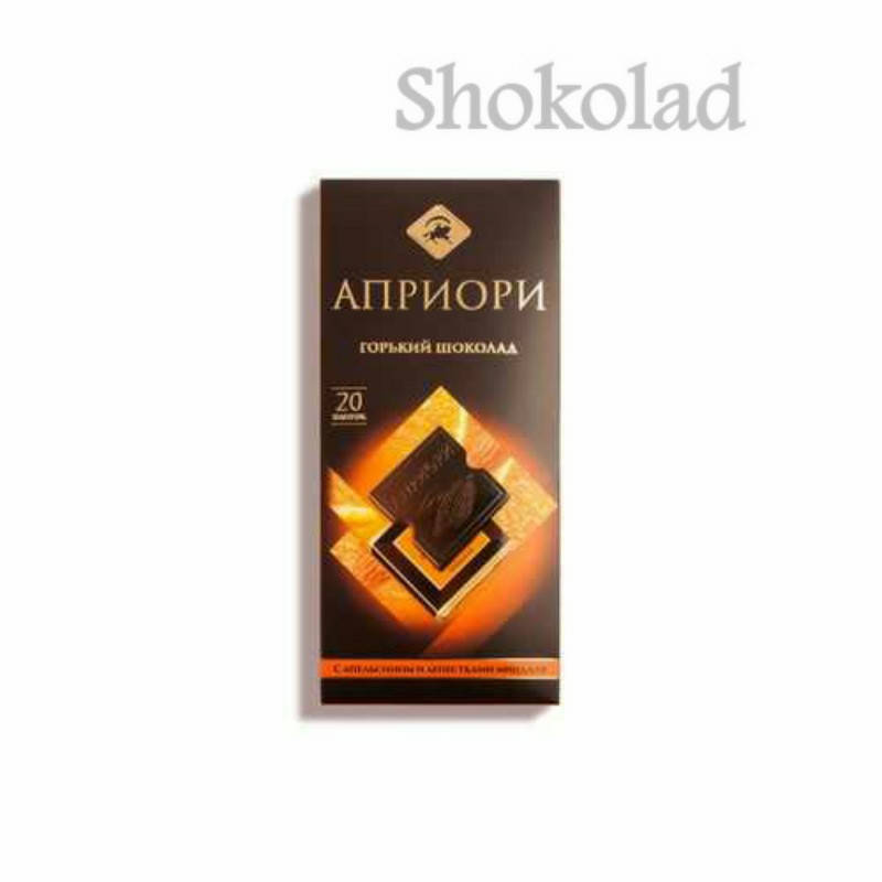 

Шоколад Априори горький с цукатами апельсина и лепестками миндаля 100 г