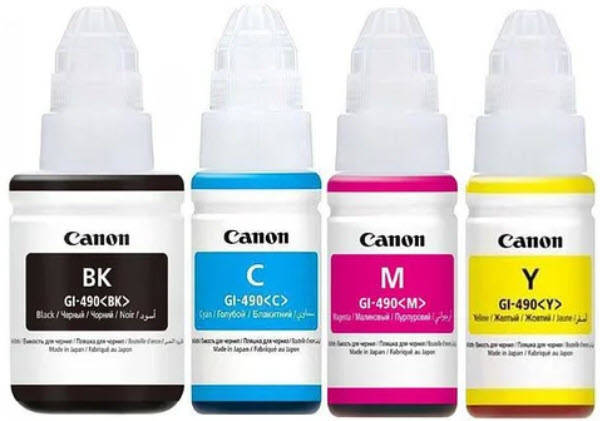 

Чернила Canon КОМПЛЕКТ G1400/G2400/G3400 GI-490 Bp/C/M/Y