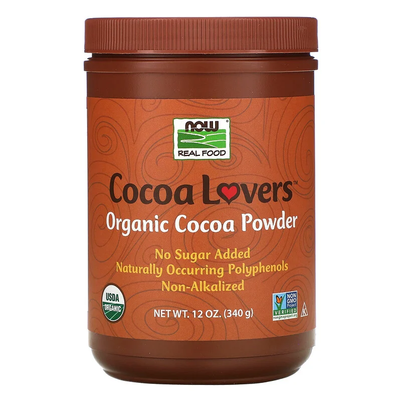 

Какао Cocoa Lovers Organic Cocoa Powder Now Foods Real Food 340 г