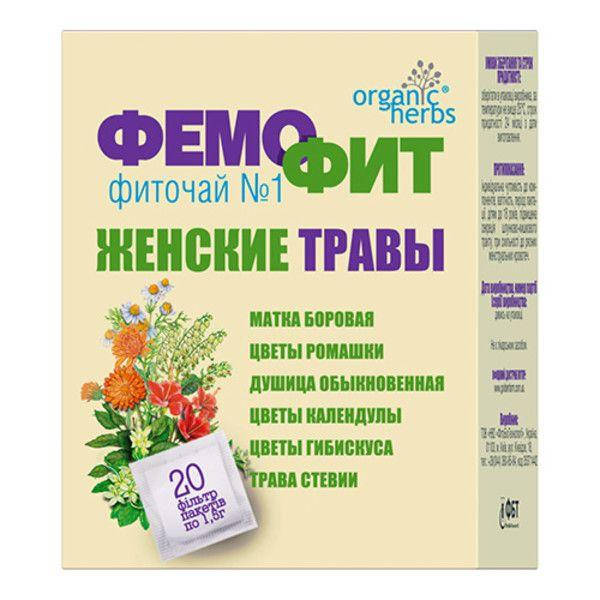 

Фіточай Organic Herbs Фемофіт №1 фільтр-пакети 1,5 г № 20