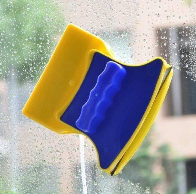 

Магнитная щетка для мытья окон с двух сторон Double Side Glass Cleaner, Желтый