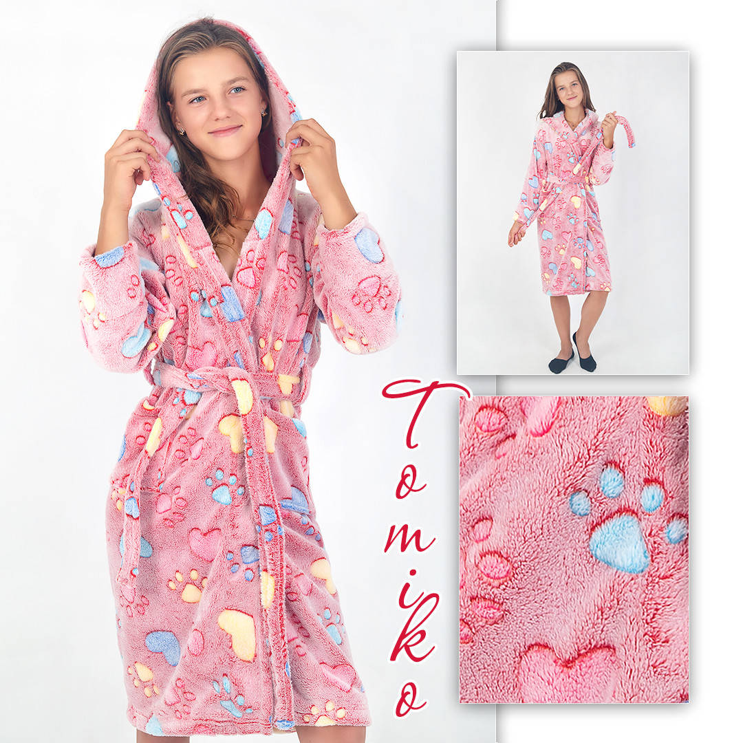 

Халат махровый с капюшоном для девочки подростка
