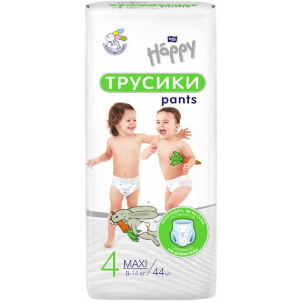 

Подгузники-трусики детские Bella Baby Happy 4 Maxi 8-14 кг, 44 шт