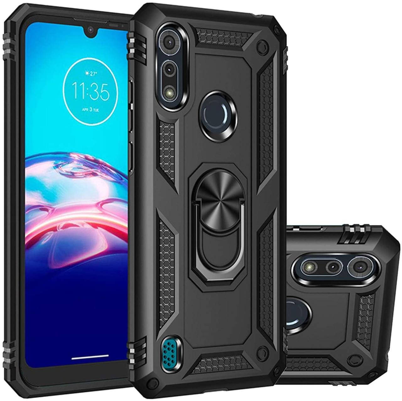 

Чехол Shield для Motorola Moto E6s 2020 противоударный Бампер с подставкой Black, Черный