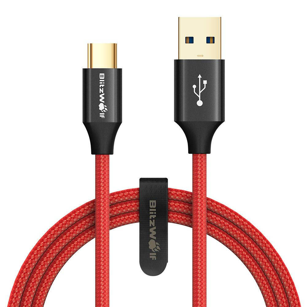 

Кабель для смартфонов BlitzWolf® AmpCore Turbo BW-TC10 3A Кевлар позолота|USB 3.0 / синхронизация до 5 Гбит/с