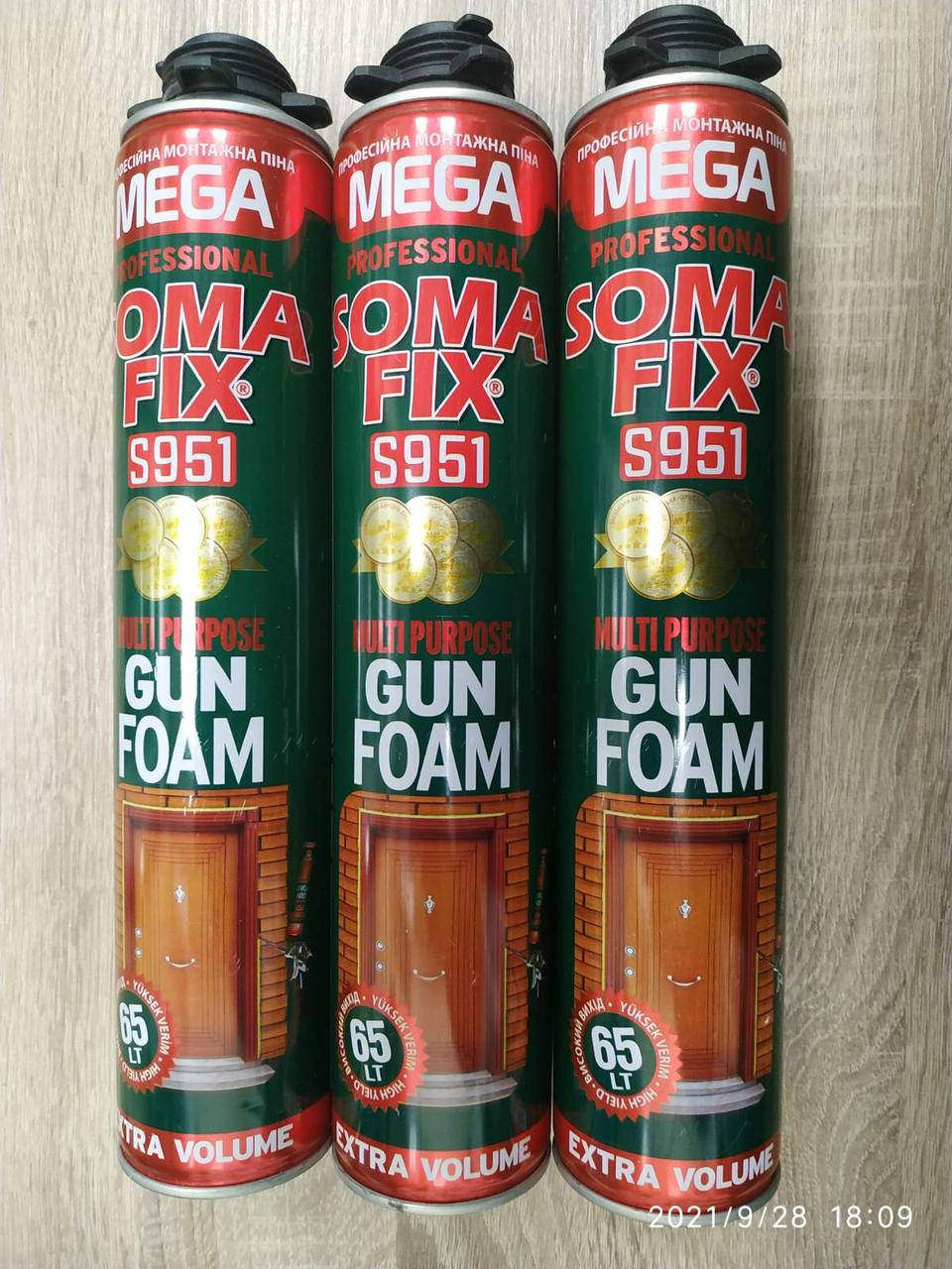 

Пена SOMA FIX S951 850мл (проф) MEGA GUN FOAM 65