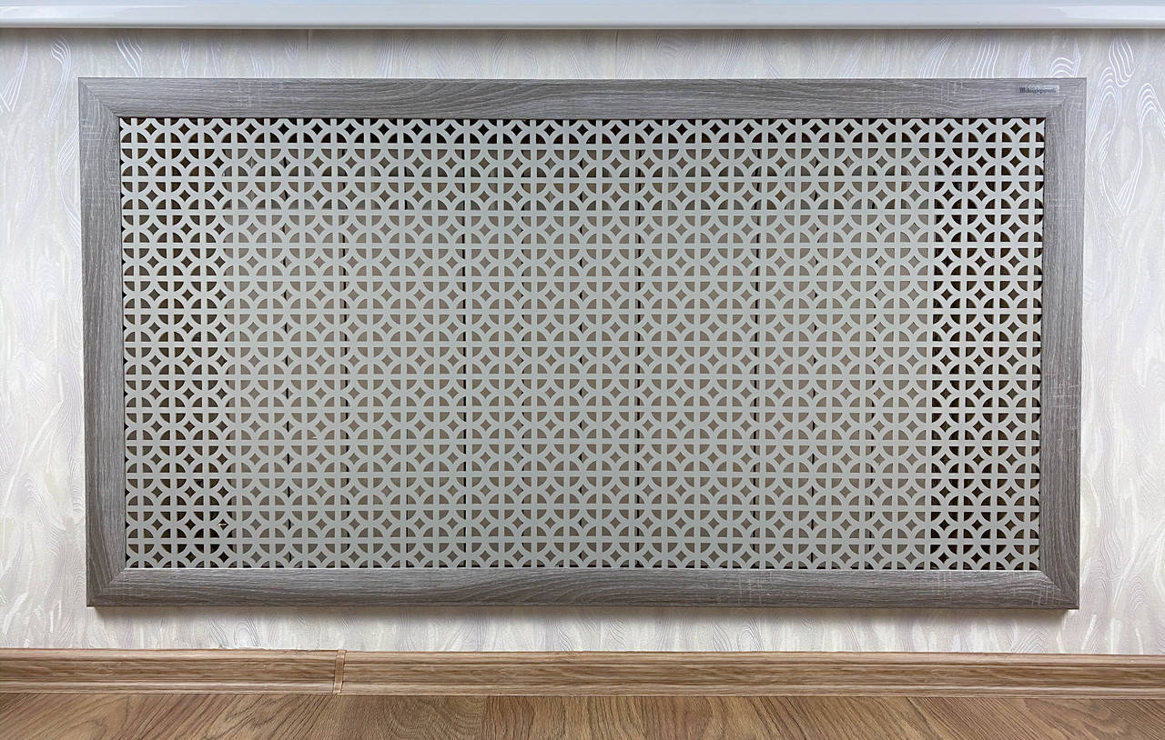 

Решетка на чугунную батарею, 68 см х 128 см, цвет серый