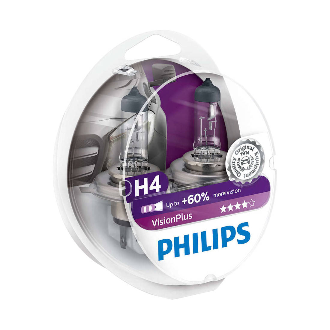 

Автомобильные лампы Philips Vision Plus H4 +60%